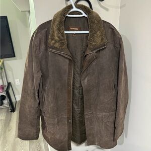 Men’s Sherpa collar leather jacket
